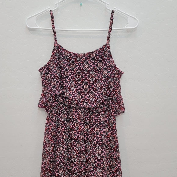 💕 Xhilaration Boho Red & Black Maxi Dress Women's Size XS - Picture 2 of 10